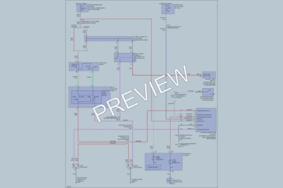 2003 Dodge B3500 Headlights wiring diagram preview with protected circuit layout