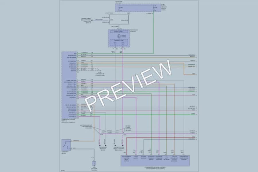 2003 Dodge B3500 Transmission wiring diagram preview with protected circuit layout
