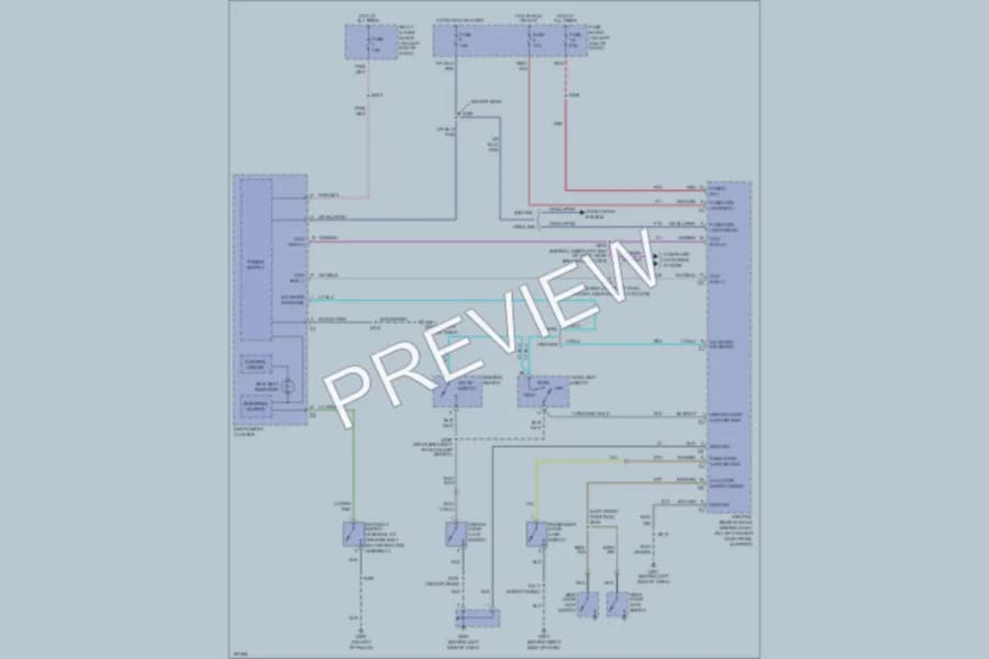 2003 Dodge B3500 Warning Systems wiring diagram preview with protected circuit layout