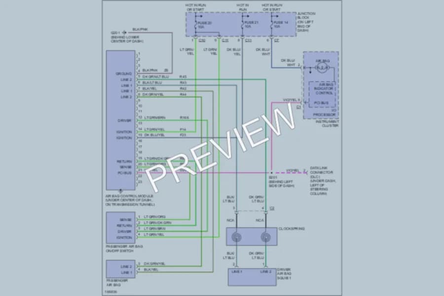 2003 Dodge Dakota Supplemental Restraints wiring diagram preview