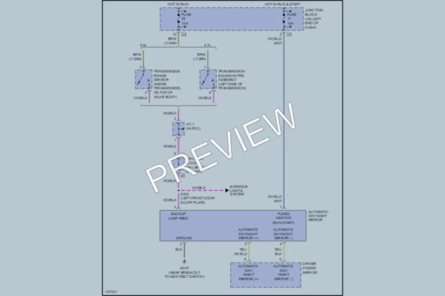 2003 Dodge Durango Power Mirrors wiring diagram preview