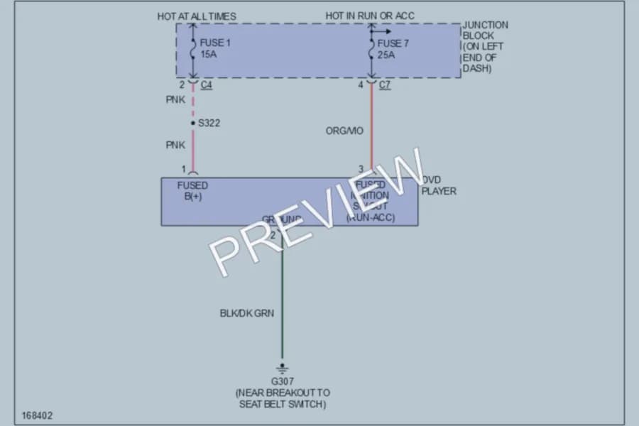 2003 Dodge Durango Radio wiring diagram preview