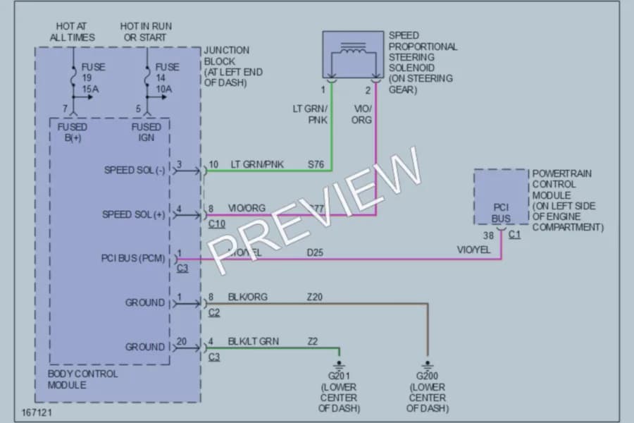 2003 Dodge Intrepid Electronic Power Steering wiring diagram preview