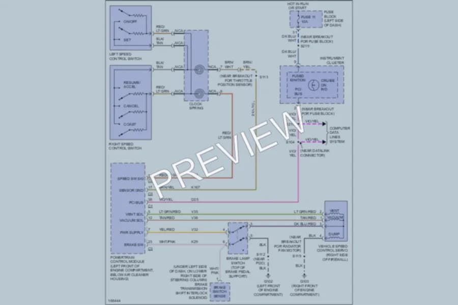 2003 Dodge Neon Cruise Control wiring diagram preview