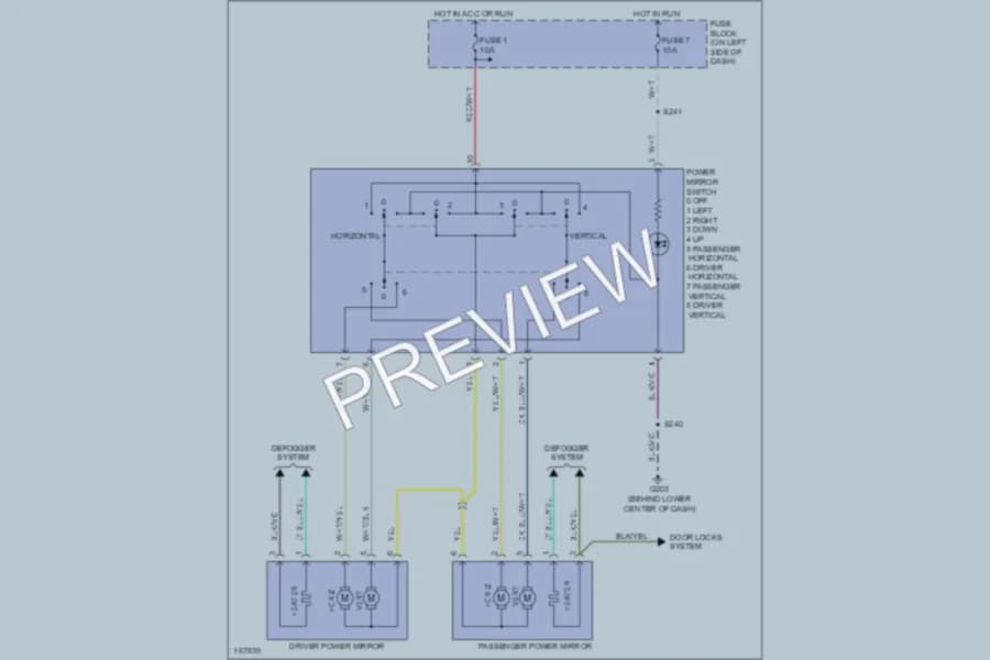2003 Dodge Neon Power Mirrors wiring diagram preview