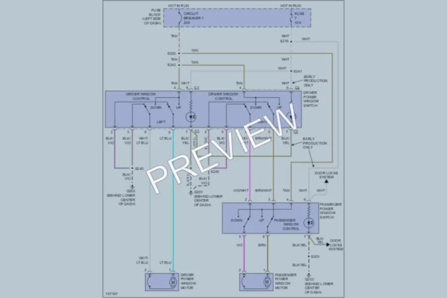 2003 Dodge Neon Power Windows wiring diagram preview
