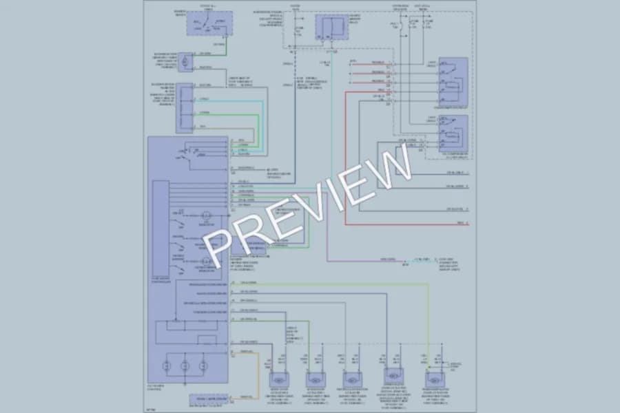 2003 Dodge R1500 Air Conditioning wiring diagram preview with protected circuit layout