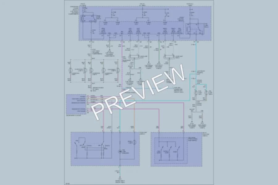 2003 Dodge R2500 Headlights wiring diagram preview with protected circuit layout