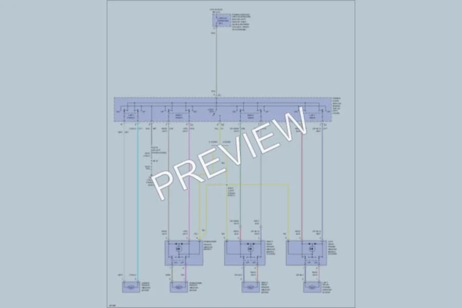 2003 Dodge R3500 Power Windows wiring diagram preview with protected circuit layout