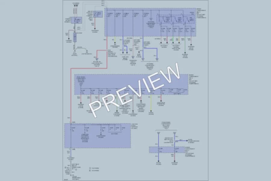 2003 Dodge 2D Coupe Power Distribution wiring diagram preview with protected circuit layout
