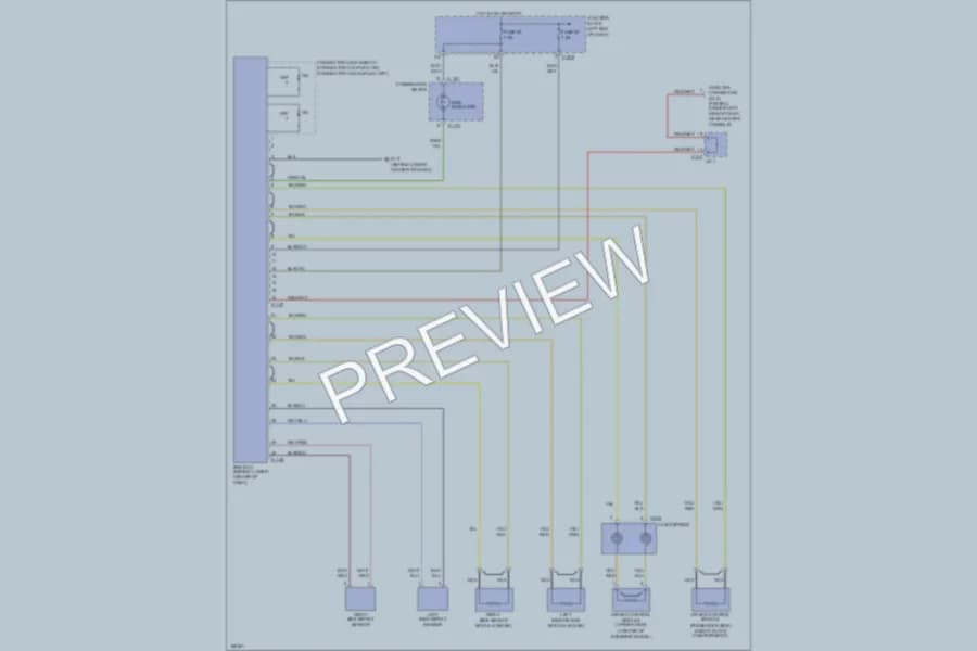 2003 Dodge 2D Coupe Supplemental Restraints wiring diagram preview with protected circuit layout