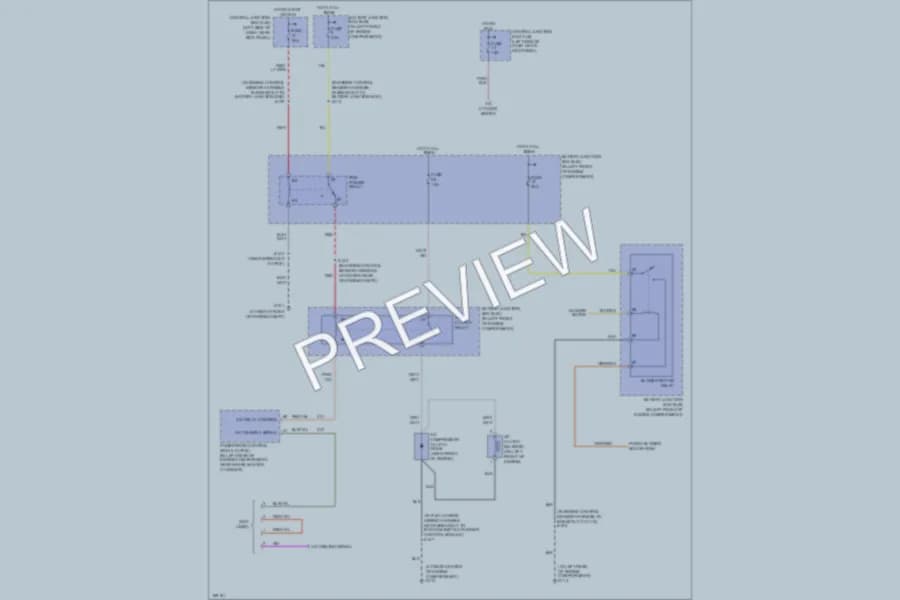 2003 Ford E250 Air Conditioning wiring diagram preview with protected circuit layout