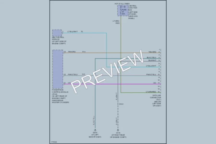 2003 Ford E250 Computer Data Lines wiring diagram preview with protected circuit layout
