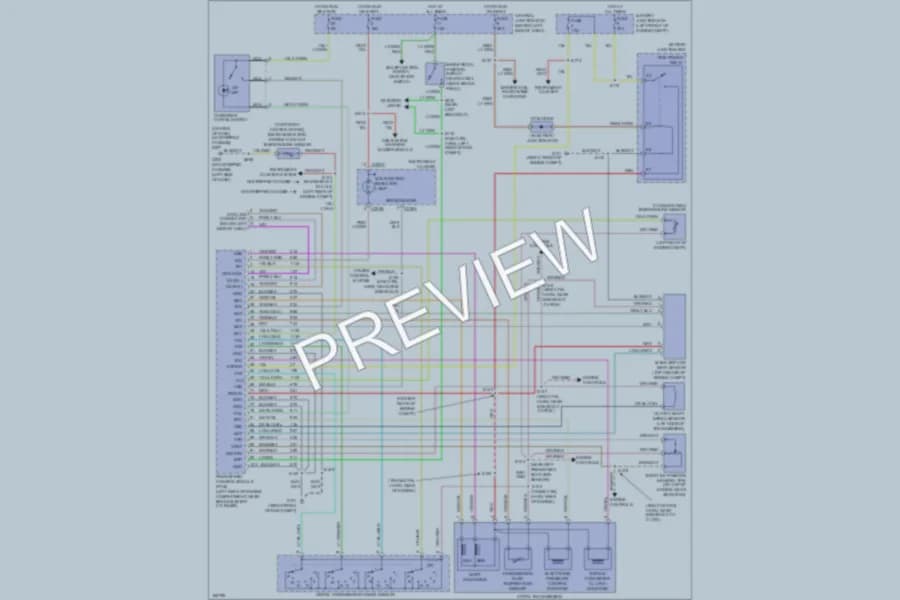 2003 Ford E250 Transmission wiring diagram preview with protected circuit layout