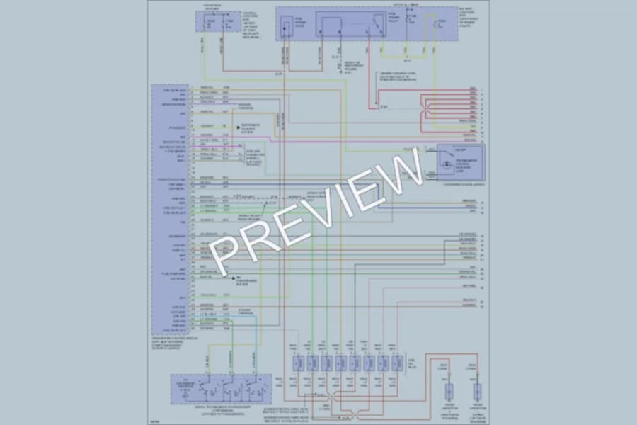 2003 Ford E350 Super Duty Engine Performance wiring diagram preview with protected circuit layout