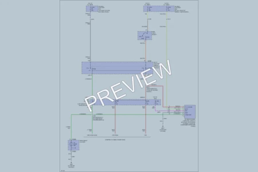 2003 Ford E350 Super Duty Headlights wiring diagram preview with protected circuit layout