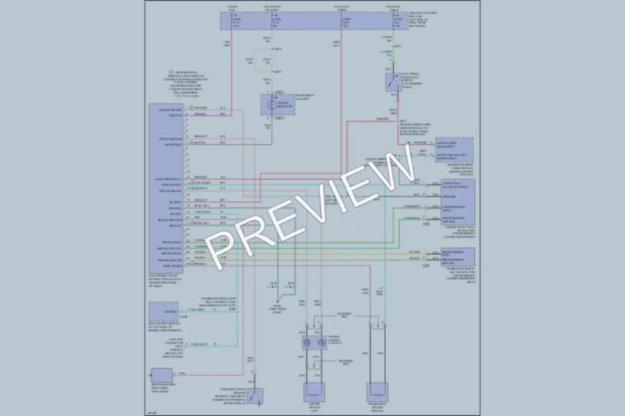 2003 Ford E350 Super Duty Supplemental Restraints wiring diagram preview with protected circuit layout