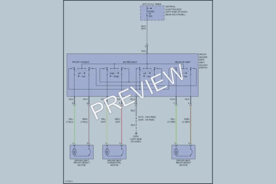 2003 Ford E550Econoline Power Seats wiring diagram preview