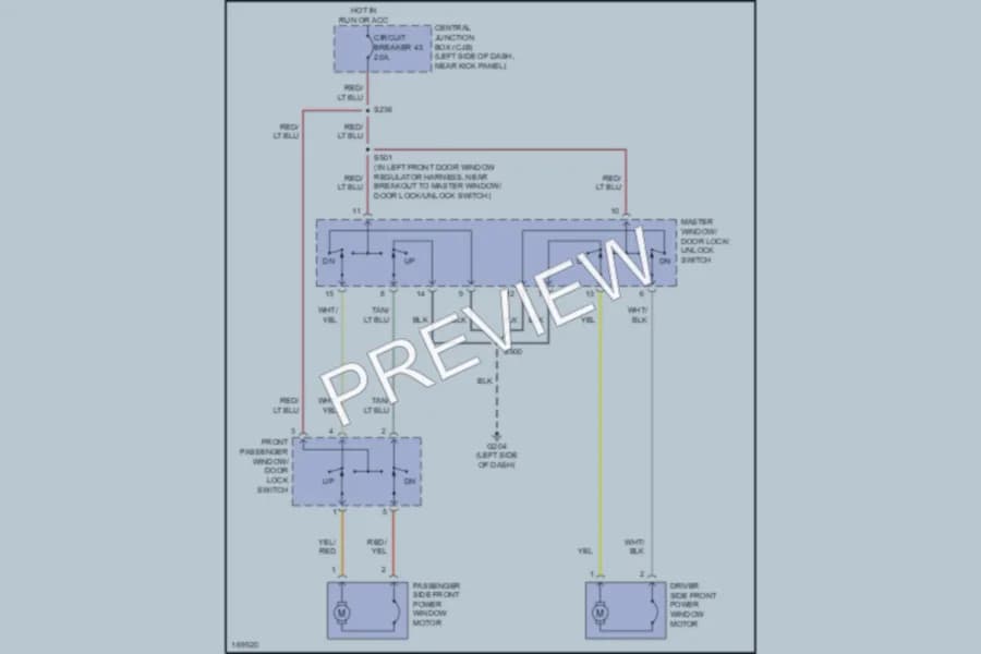 2003 Ford E550Econoline Power Windows wiring diagram preview