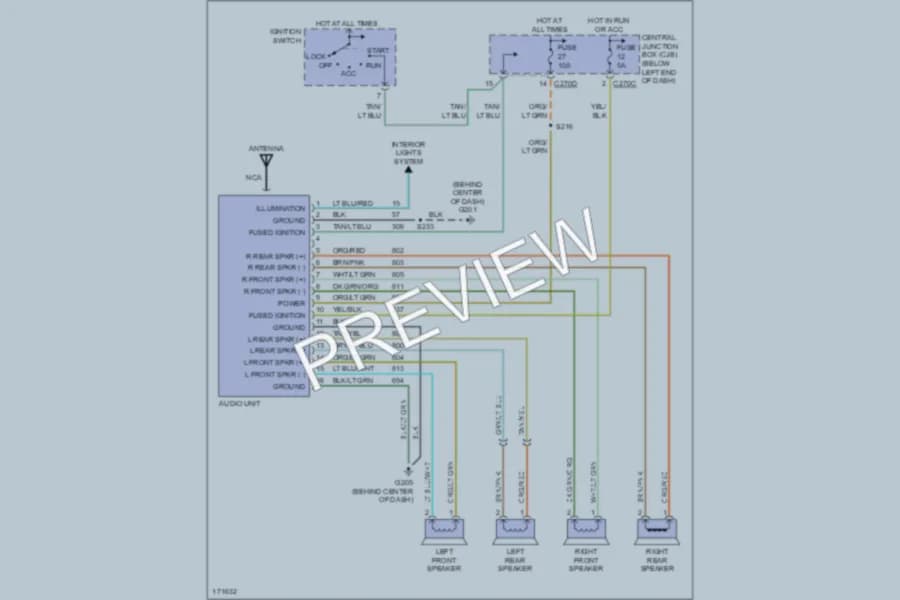 2003 Ford Escape Radio wiring diagram preview