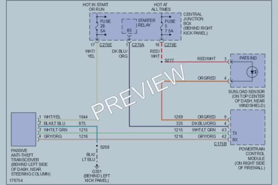 2003 Ford Expedition Anti Theft wiring diagram preview