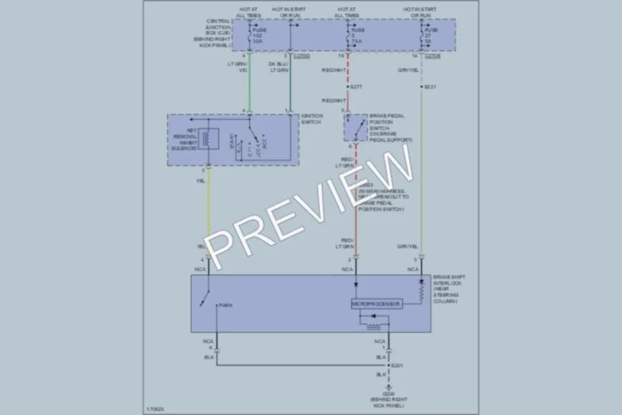 2003 Ford Expedition Shift Interlock wiring diagram preview