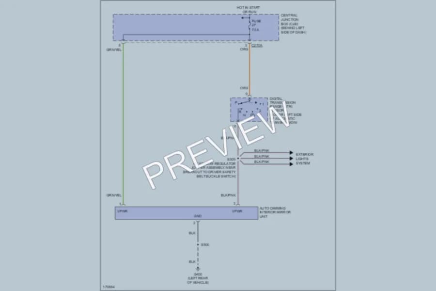 2003 Ford Explorer Power Mirrors wiring diagram preview