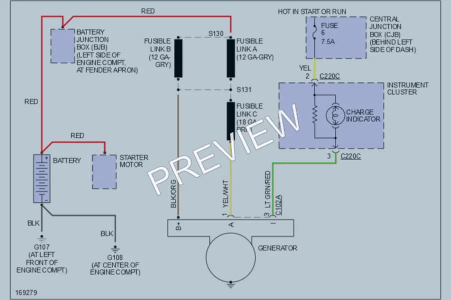 2003 Ford ExplorerSport Starting Charging wiring diagram preview
