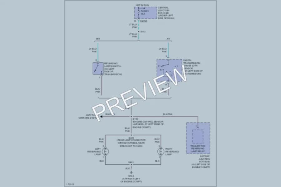 2003 Ford F150 Exterior Lights wiring diagram preview with protected circuit layout