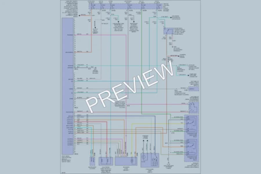 2003 Ford F250 Super Duty Transmission wiring diagram preview with protected circuit layout