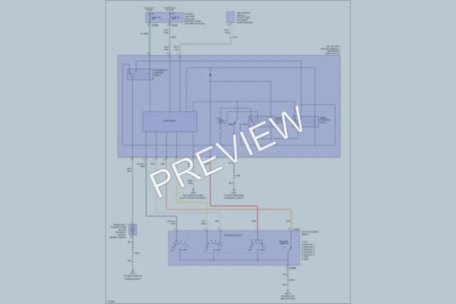 2003 Ford F250 Super Duty Wiper Washer wiring diagram preview with protected circuit layout