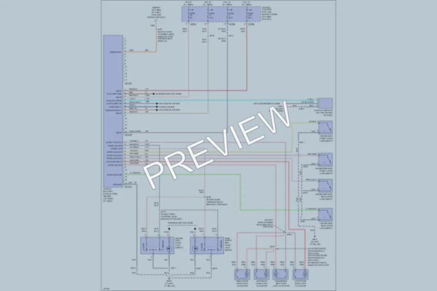 2003 Ford F350 Super Duty Anti Theft wiring diagram preview with protected circuit layout