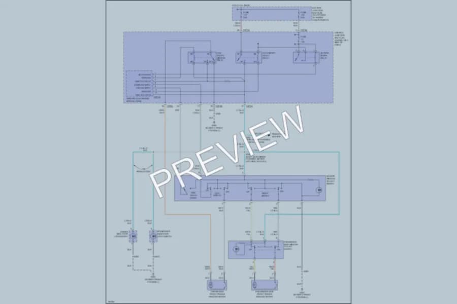 2003 Ford F150 Power Windows wiring diagram preview with protected circuit layout