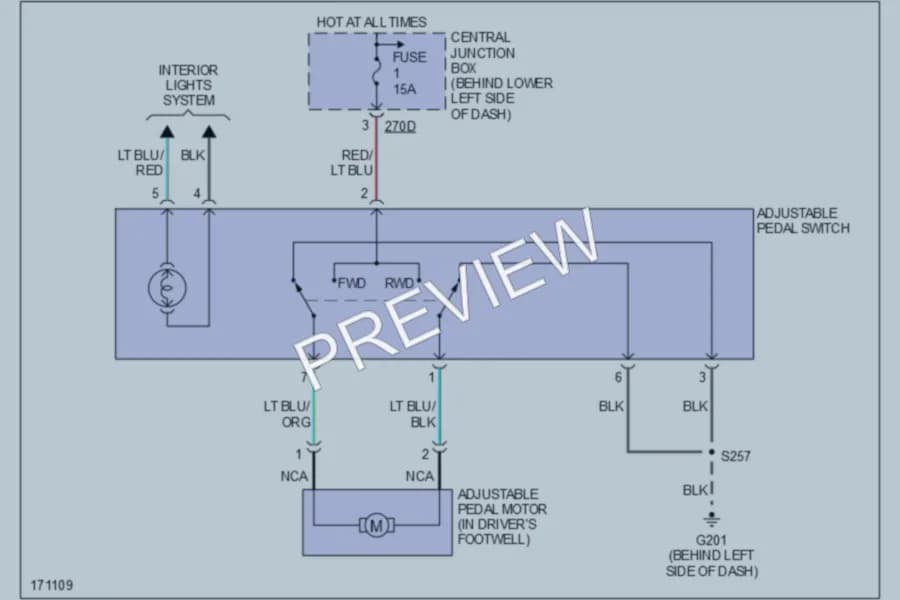 2003 Ford F450ChsCab Power Seats wiring diagram preview
