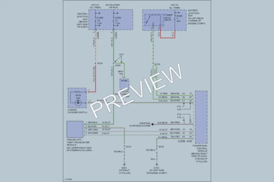 2003 Ford Focus Anti Theft wiring diagram preview