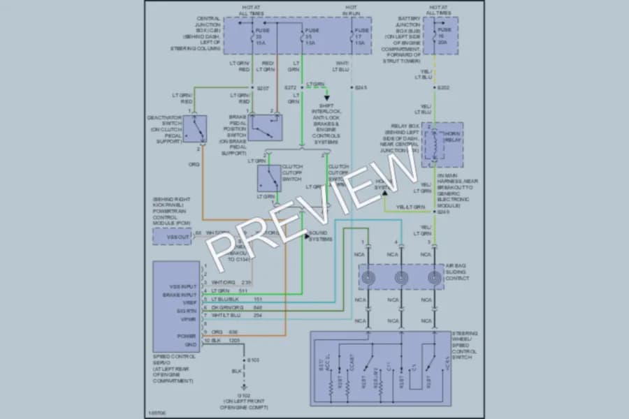 2003 Ford Mustang Cruise Control wiring diagram preview