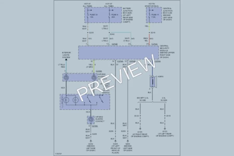 2003 Ford Ranger Horn wiring diagram preview