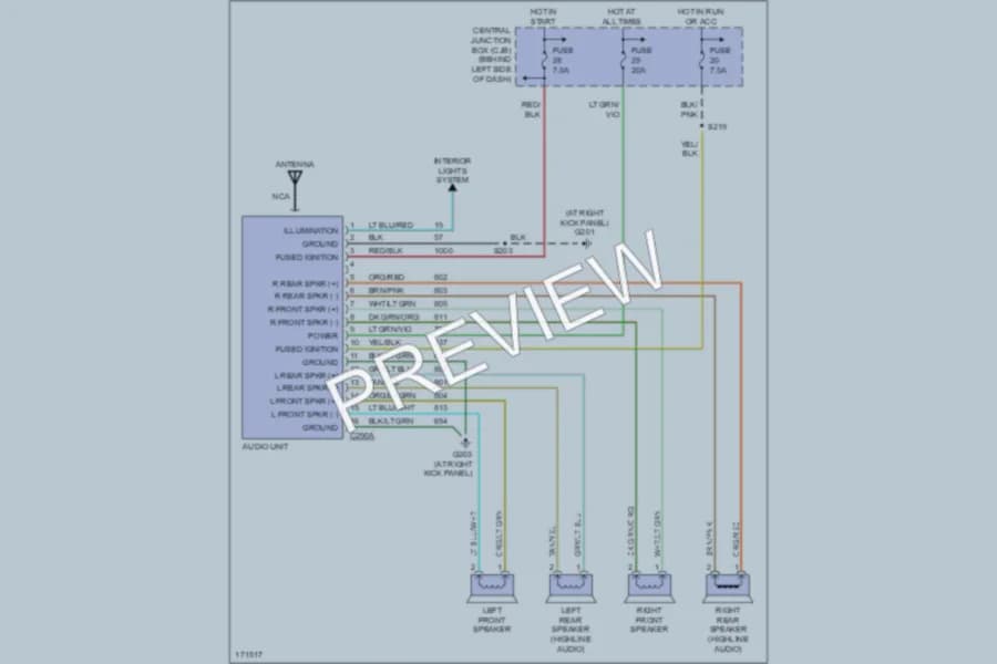 2003 Ford Ranger Radio wiring diagram preview