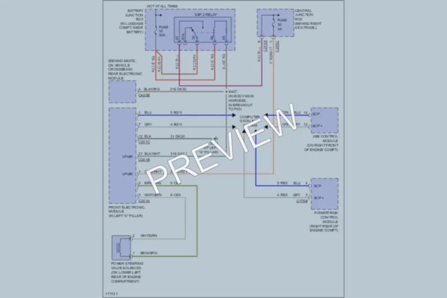 2003 Ford Thunderbird Electronic Power Steering wiring diagram preview