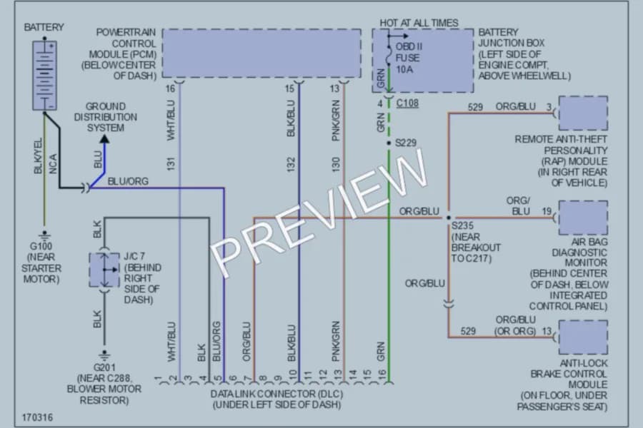 2003 Ford ZX2 Computer Data Lines wiring diagram preview