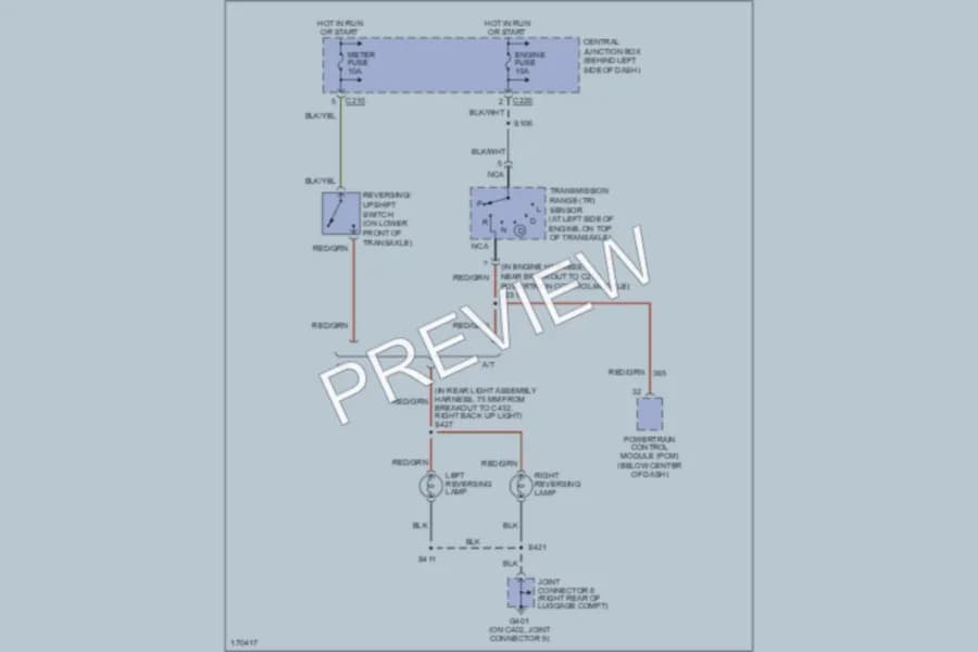 2003 Ford ZX2 Exterior Lights wiring diagram preview