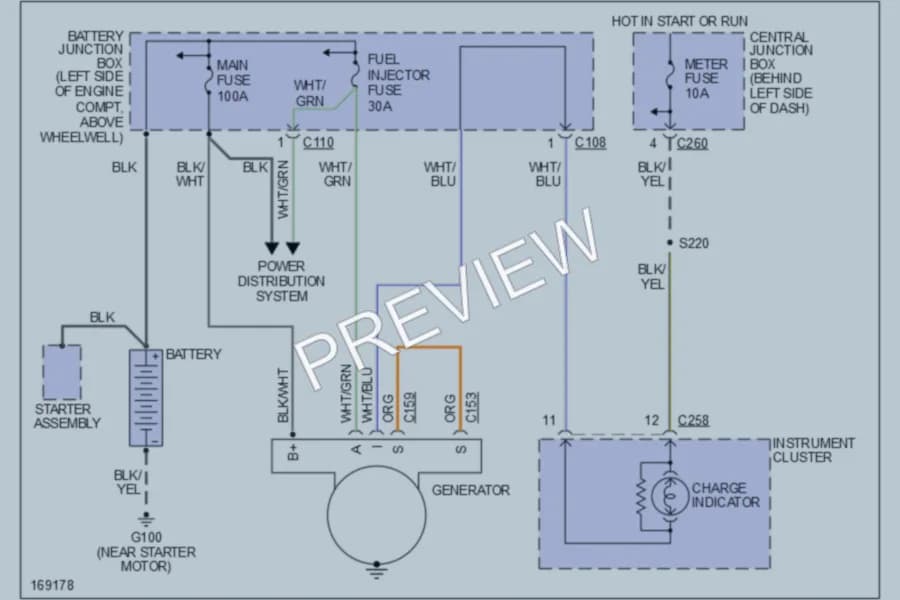 2003 Ford ZX2 Starting Charging wiring diagram preview