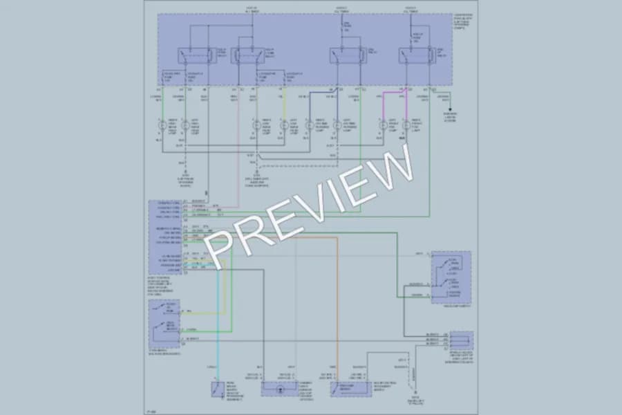 2003 GMC 1500 Headlights wiring diagram preview with protected circuit layout