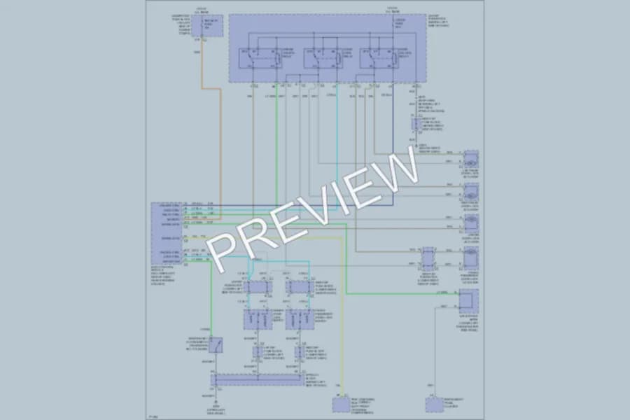 2003 GMC 1500 Power Door Locks wiring diagram preview with protected circuit layout