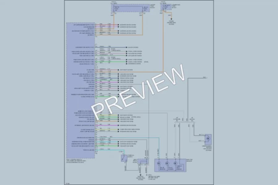 2003 GMC 2500 Body Control Modules wiring diagram preview with protected circuit layout