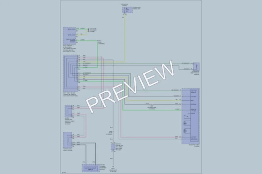 2003 GMC 2500 Power Mirrors wiring diagram preview with protected circuit layout