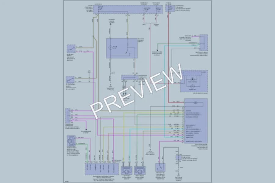 2003 GMC 3500 Anti Lock Brakes wiring diagram preview with protected circuit layout