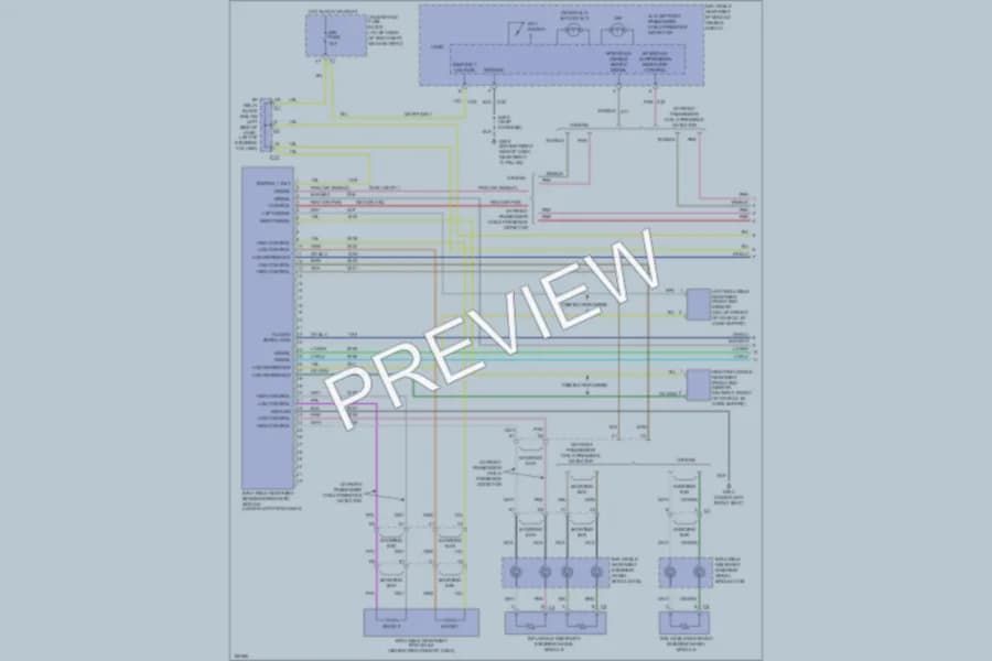 2003 GMC 3500 Supplemental Restraints wiring diagram preview with protected circuit layout