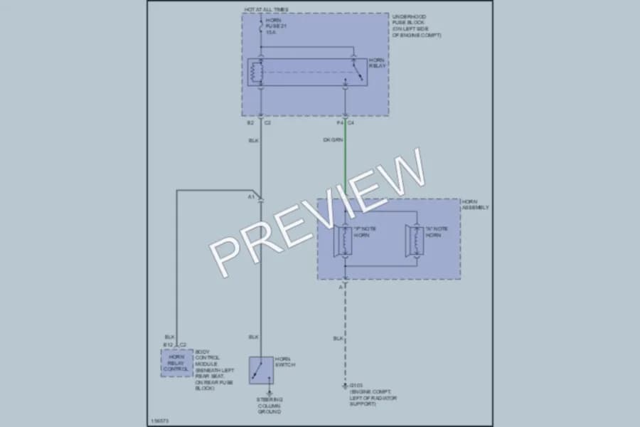 2003 GMC Envoy Horn wiring diagram preview