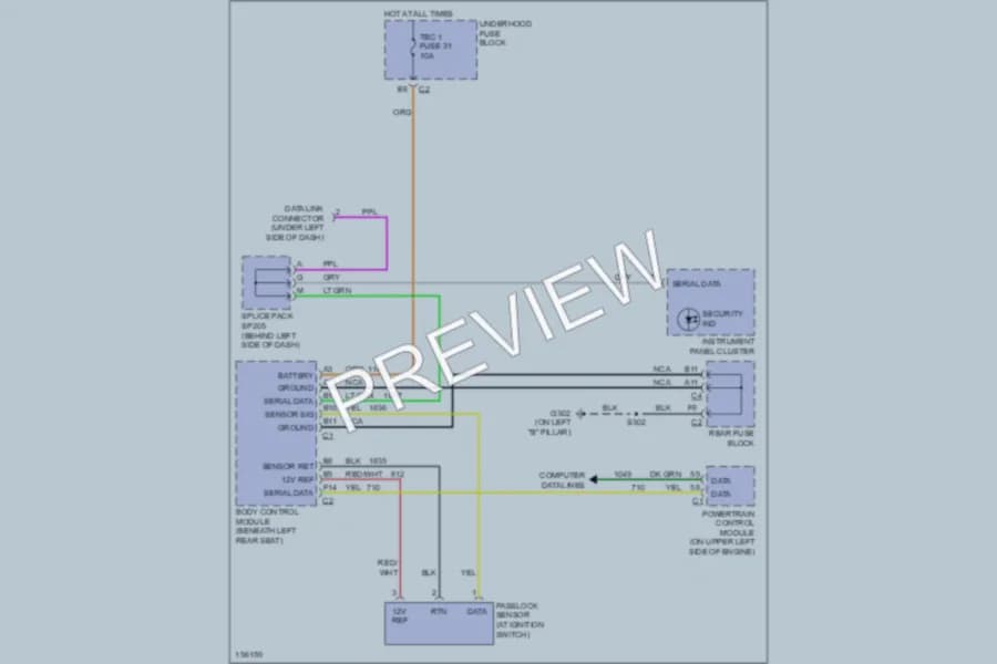 2003 GMC EnvoyXL Anti Theft wiring diagram preview